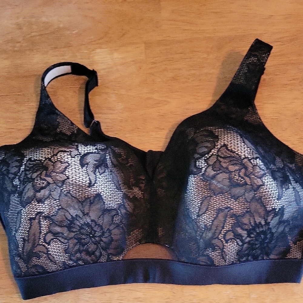 Cacique Black Lace Full-Coverage Bra